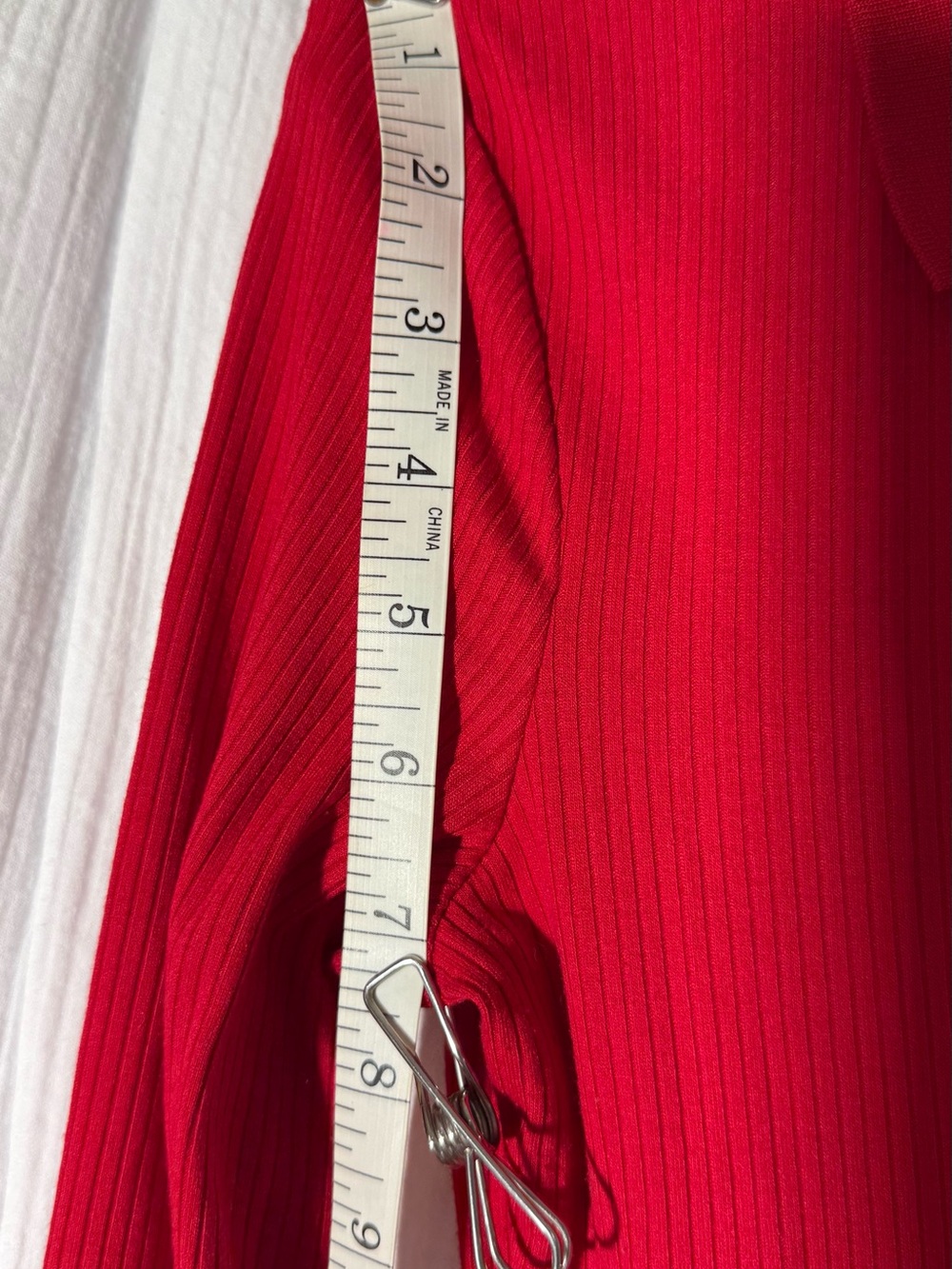 Red Zip-Front Ribbed Long-Sleeve Dress - Picture 7 of 10